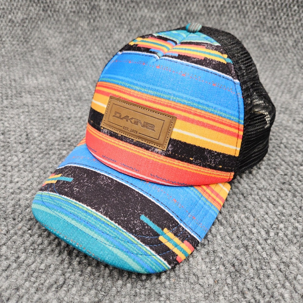 Dakine Women's Multi Color Striped‎ Foam Mesh Trucker Snapback Hat Ball Cap